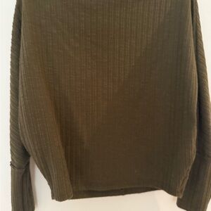 Emory Park Olive Green Ribbed Sweater
